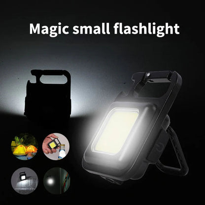 USB Rechargeable Mini Pocket COB LED Work Light Keychain Flashlight Torch Lamp Ausie Sales