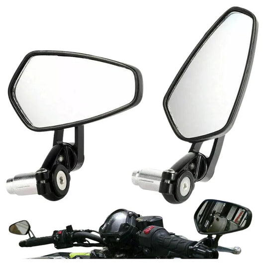 Universal Motorcycle Rear Side View Mirrors Bike Bar End Cafe Racer Black 7/8" Ausie Sales