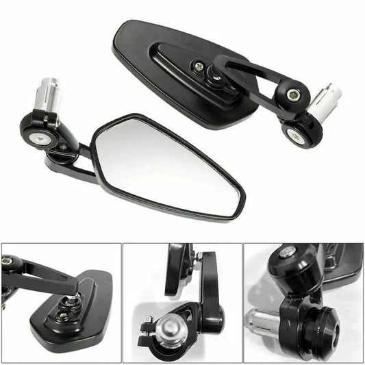 Universal Motorcycle Rear Side View Mirrors Bike Bar End Cafe Racer Black 7/8" Ausie Sales