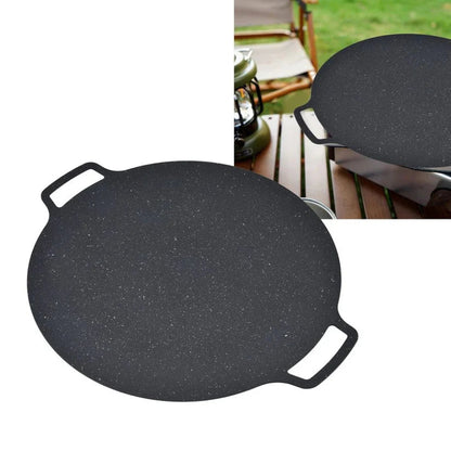 Korean Non-stick BBQ Grill Pan Iron Outdoor Barbecue Round Hot Plate Garden 41CM