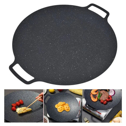 Korean Non-stick BBQ Grill Pan Iron Outdoor Barbecue Round Hot Plate Garden 41CM