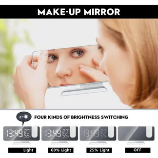 LED Digital Smart Alarm Clock Projection Time Projector Temperature LCD Display