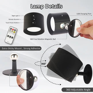 LED Wall Rechargeable Battery Reading Lights Wall Light Sconce Lamp Wall Mounted Ausie Sales