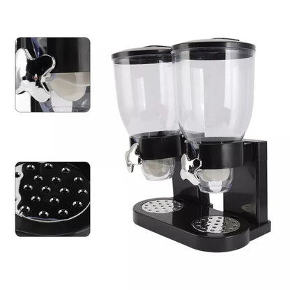 Large Double Cereal Dispenser Kitchen Container Tank Dry Food Snack Canister