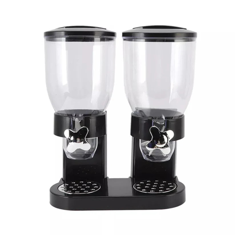 Large Double Cereal Dispenser Kitchen Container Tank Dry Food Snack Canister