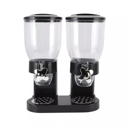 Large Double Cereal Dispenser Kitchen Container Tank Dry Food Snack Canister