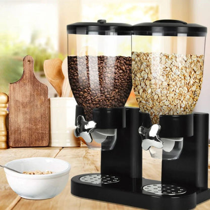 Large Double Cereal Dispenser Kitchen Container Tank Dry Food Snack Canister
