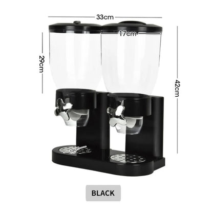 Large Double Cereal Dispenser Kitchen Container Tank Dry Food Snack Canister