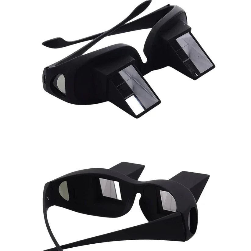 Black VR goggles on a white background

