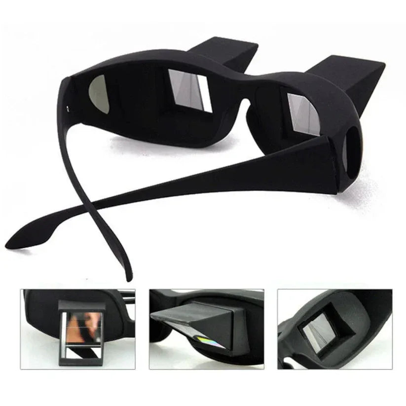 Black sunglasses with a unique design on a white background


