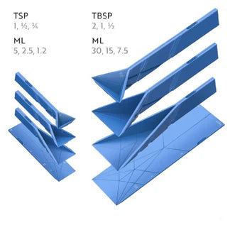 Multifunction Polygons Flat 3-in-1 Measuring Spoons - 2 Spoons with 6 Different Sizes Fold