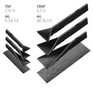 Multifunction Polygons Flat 3-in-1 Measuring Spoons - 2 Spoons with 6 Different Sizes Fold