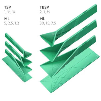 Multifunction Polygons Flat 3-in-1 Measuring Spoons - 2 Spoons with 6 Different Sizes Fold