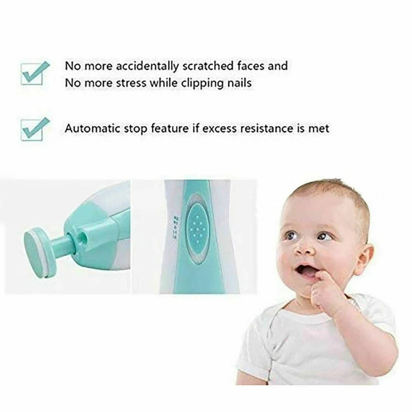 Newborn Electric Baby Nail Trimmer Infant Safe Grinder Clipper Tools Set