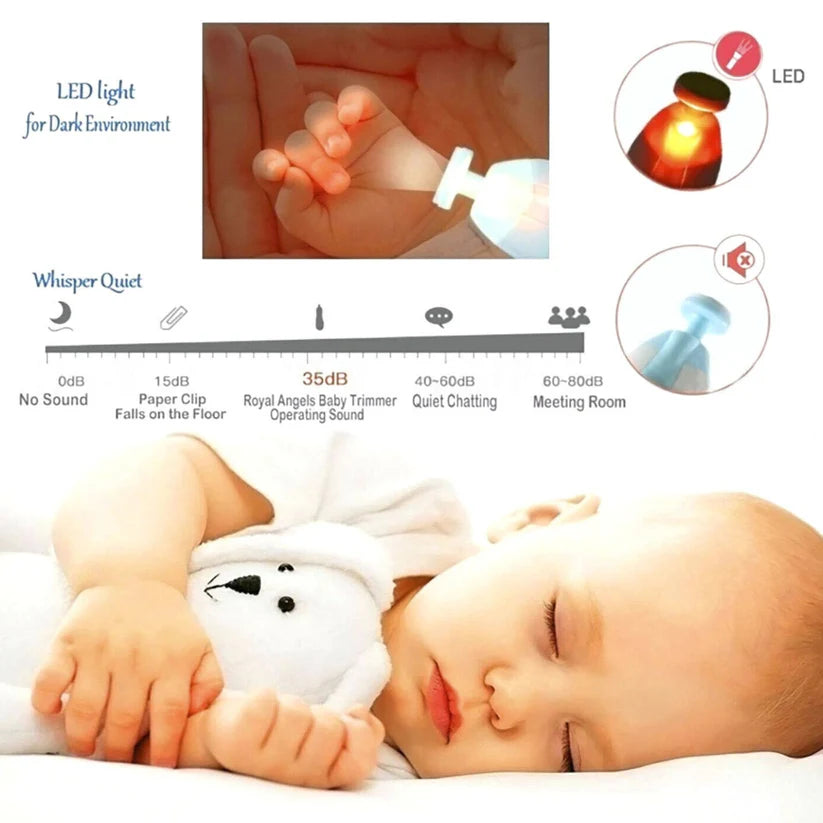 Newborn Electric Baby Nail Trimmer Infant Safe Grinder Clipper Tools Set
