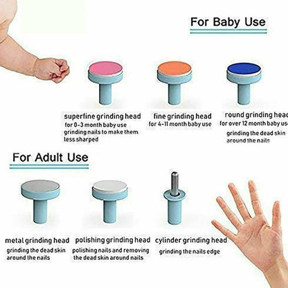 Newborn Electric Baby Nail Trimmer Infant Safe Grinder Clipper Tools Set