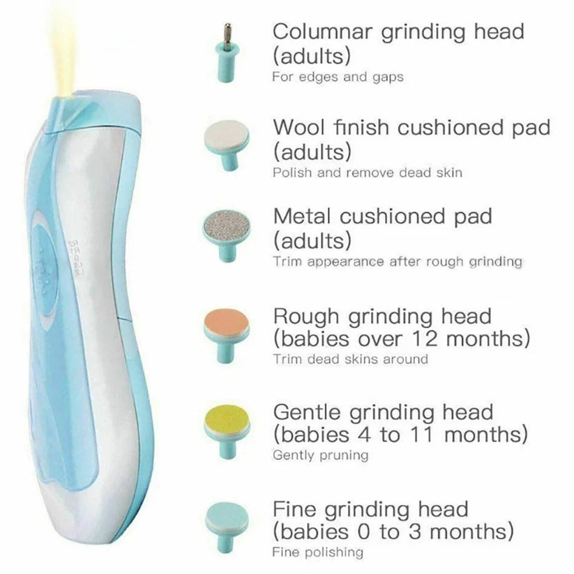 Newborn Electric Baby Nail Trimmer Infant Safe Grinder Clipper Tools Set