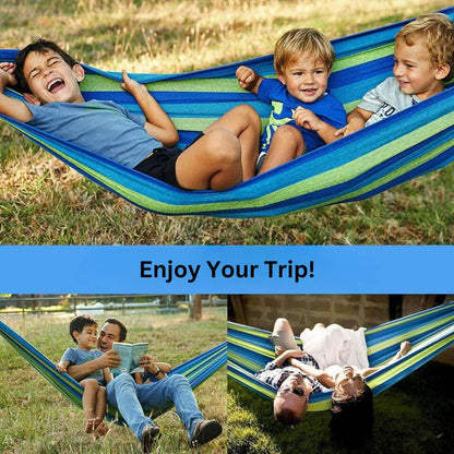 Outdoor Double Hammock Swinging Camping Hanging Travel Bed Tree Strap Hook