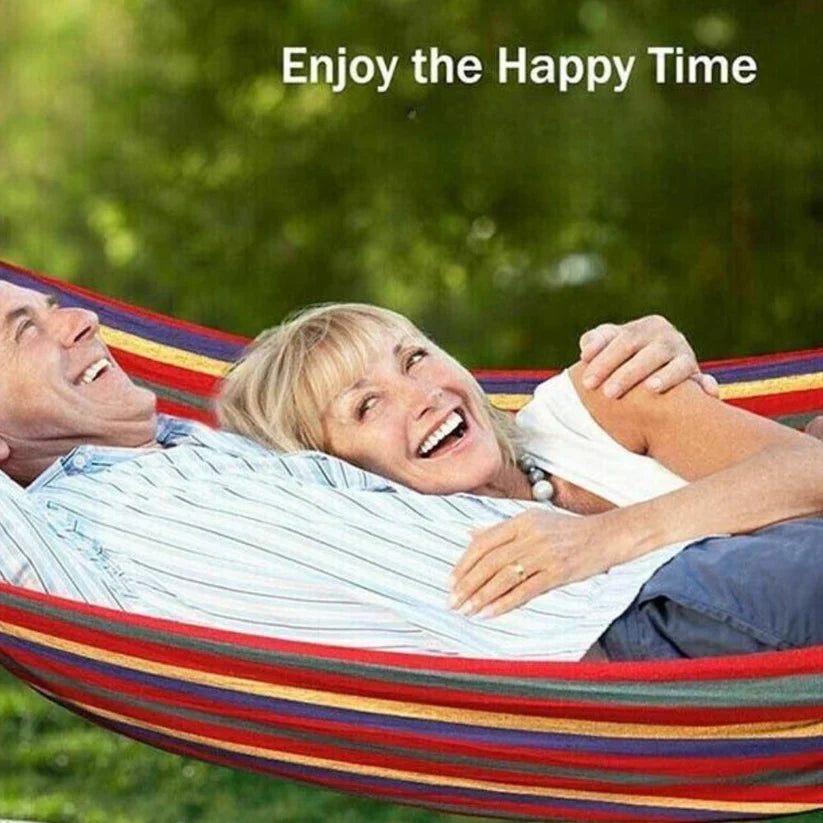 Outdoor Double Hammock Swinging Camping Hanging Travel Bed Tree Strap Hook