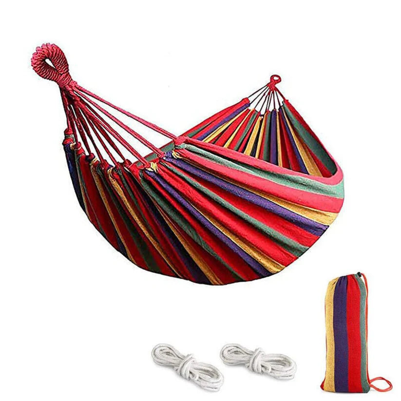 Outdoor Double Hammock Swinging Camping Hanging Travel Bed Tree Strap Hook