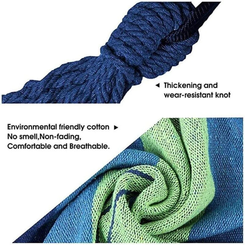 Outdoor Double Hammock Swinging Camping Hanging Travel Bed Tree Strap Hook