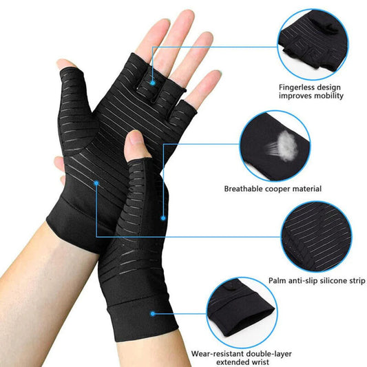 Pain Relief Compression Copper Arthritis Gloves Hand Wrist Brace Finger Support My Store