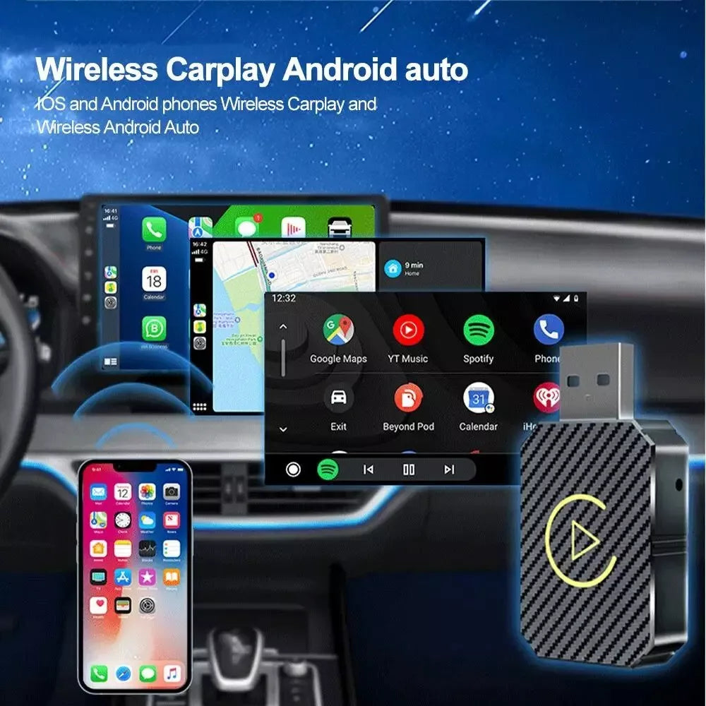 Plug-and-play wireless CarPlay device for vehicles