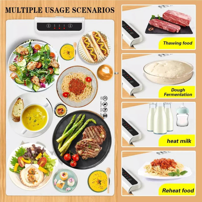 Portable Food Warming Mat Roll Up Heating Mat for Daily Use Party Gatherings