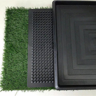 Portable Indoor Dog Pet Potty Training Toilet Large Loo Pad Tray 1 / 2 Grass Mat
