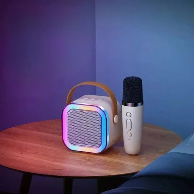 Portable Kids Mini Karaoke Machine with 2 Microphones Wireless Bluetooth Speaker