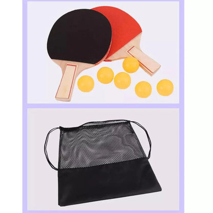 Portable Table Tennis Kit Ping Pong Set Instant Retractable Net Rack + 2 Bats + 3 Balls