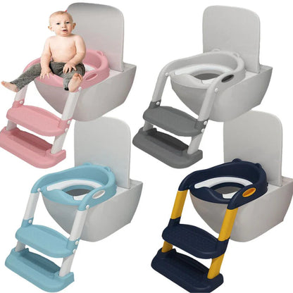 Potty Trainer Toilet Seat With Ladder Chair Kids Toddler Step Up Training Stool