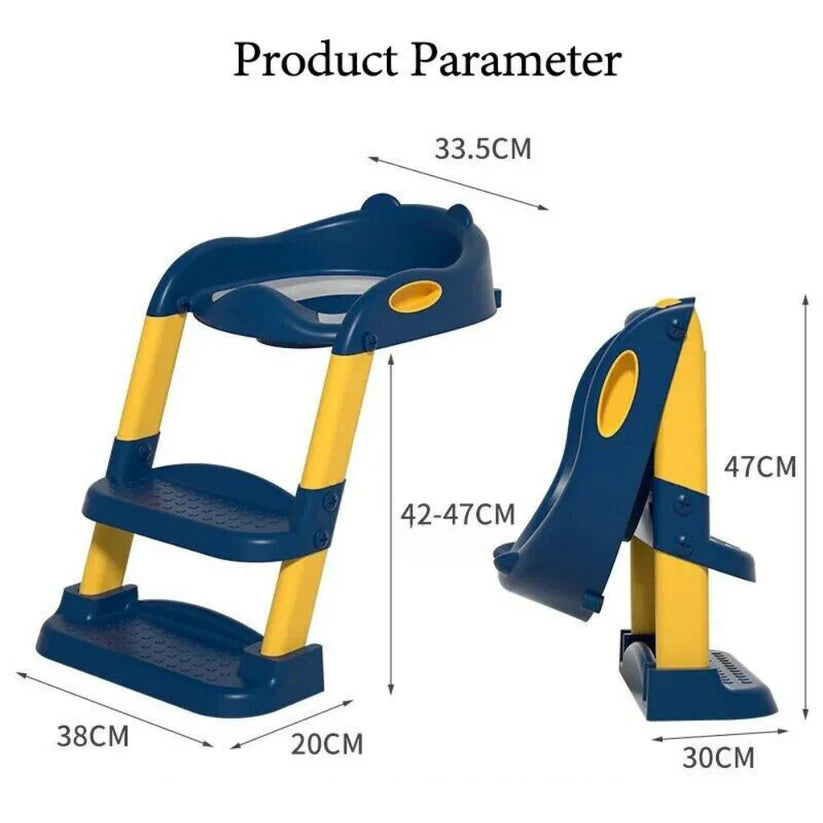 Potty Trainer Toilet Seat With Ladder Chair Kids Toddler Step Up Training Stool