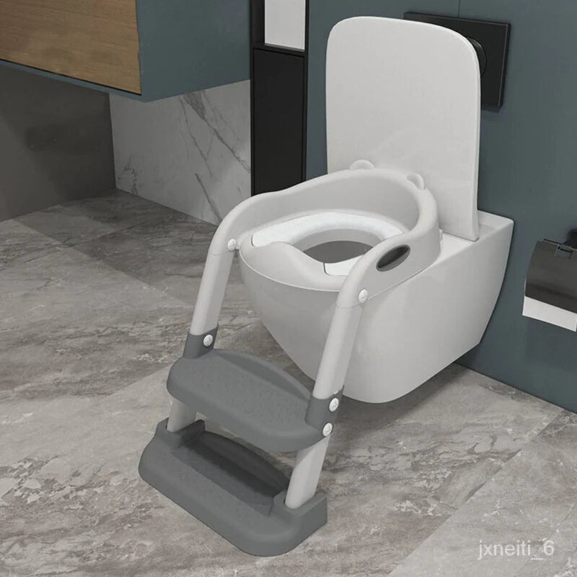 Potty Trainer Toilet Seat With Ladder Chair Kids Toddler Step Up Training Stool