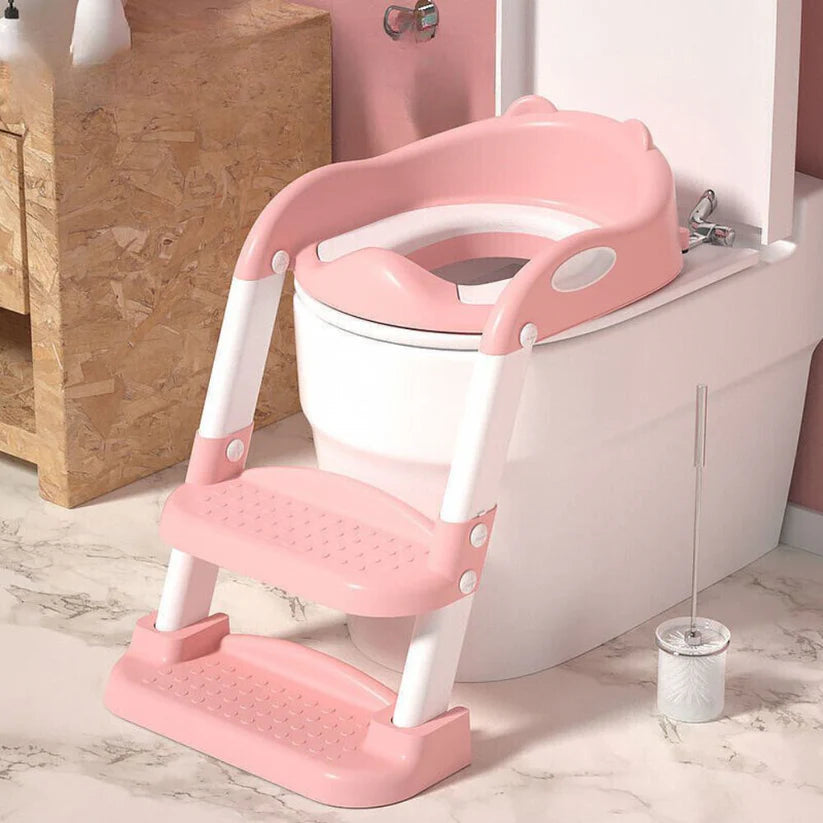 Potty Trainer Toilet Seat With Ladder Chair Kids Toddler Step Up Training Stool