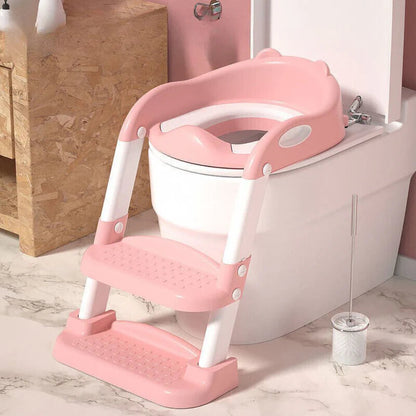 Potty Trainer Toilet Seat With Ladder Chair Kids Toddler Step Up Training Stool