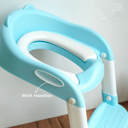 Potty Trainer Toilet Seat With Ladder Chair Kids Toddler Step Up Training Stool