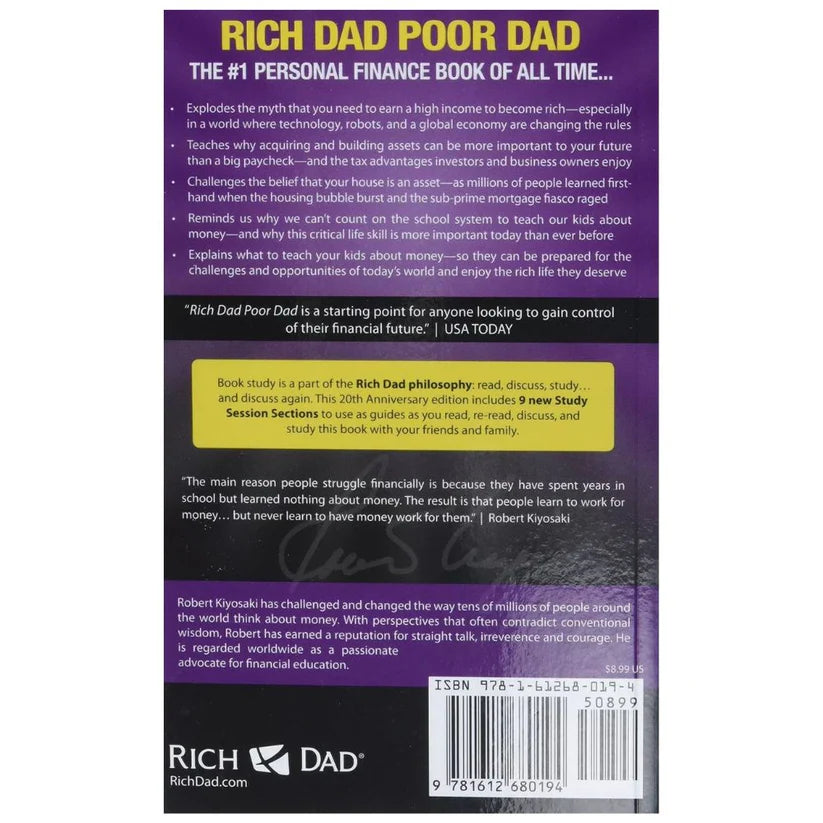Rich Dad Poor Dad by Robert Kiyosaki Paperback Book