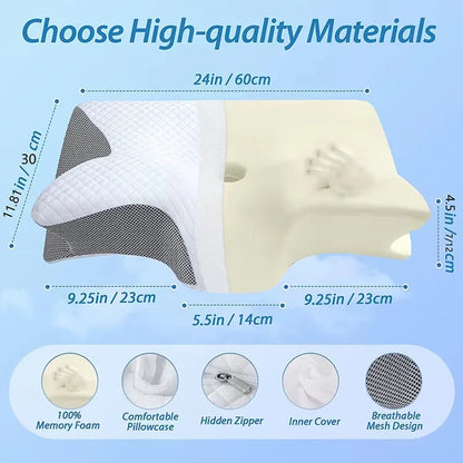 Memory Foam Neck Contour Pillow For Ergonomic Support