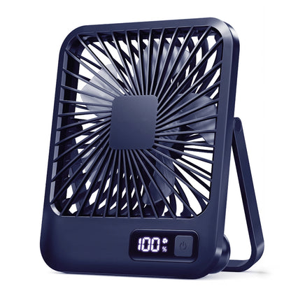 Desk Fan, Portable USB Rechargeable Fan  180° Tilt Folding Personal Fan With Power Display, 5 Speeds Ultra Quiet Table Fan