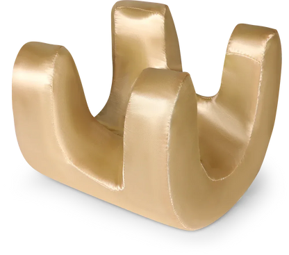Gold metal clip on a white background

