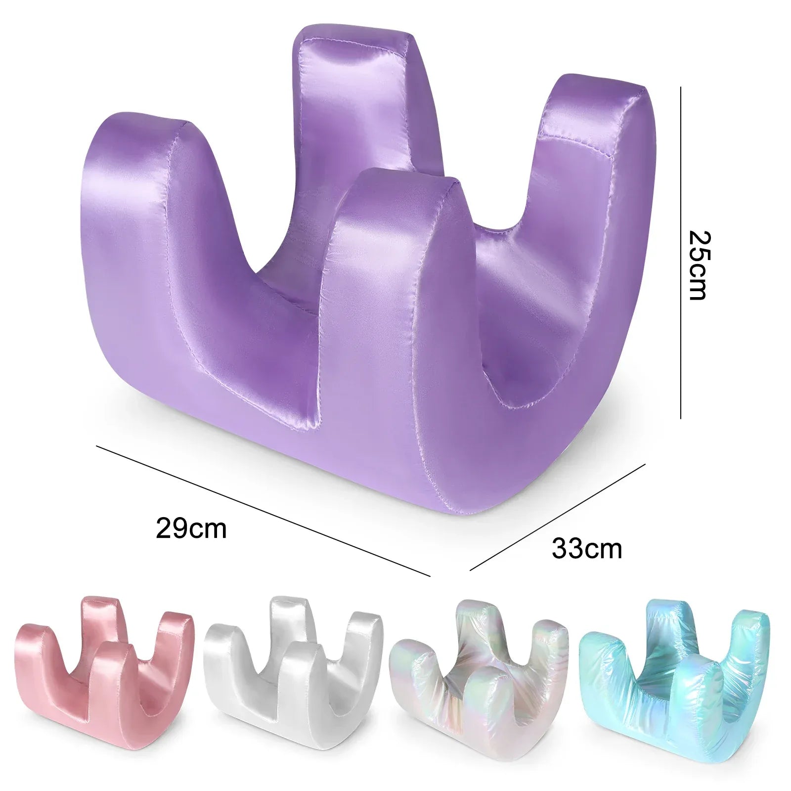 Purple dental model with measurements and color options displayed

