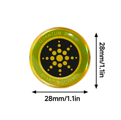 Round量子科学 product with dimensions labeled on a white background

