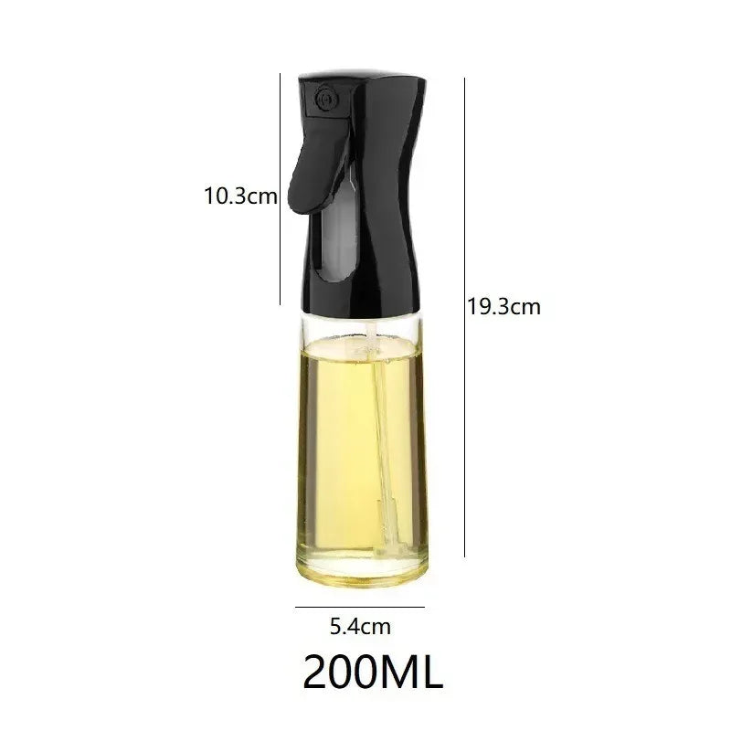 Black spray bottle with measurements and liquid level on a white background

