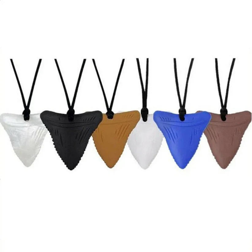 Shark Tooth Sensory Chew Necklace For Biting, Teething, Autism, ADHD & Fidgeting
