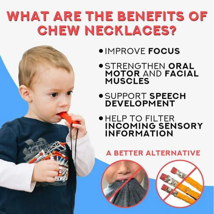 Shark Tooth Sensory Chew Necklace For Biting, Teething, Autism, ADHD & Fidgeting