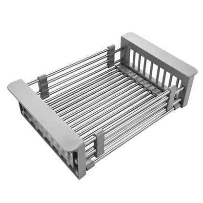 Stainless Steel Drying Rack Storage Sink Drain Basket Dish Kitchen Organiser