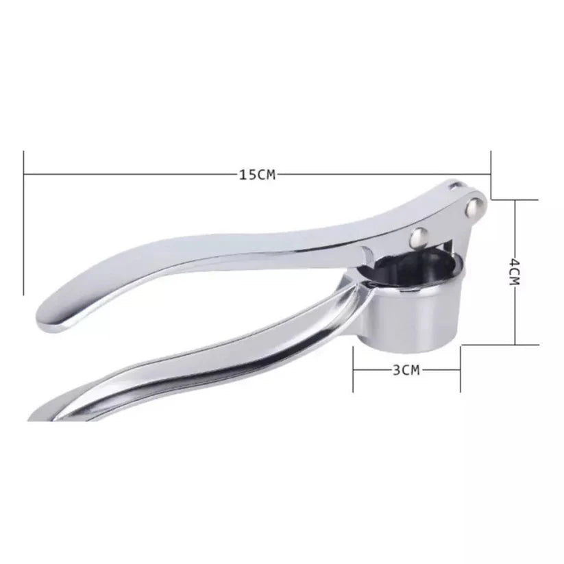 Stainless Steel Garlic Press Crusher Squeezer Silver Mincer Masher Tool Kitchen