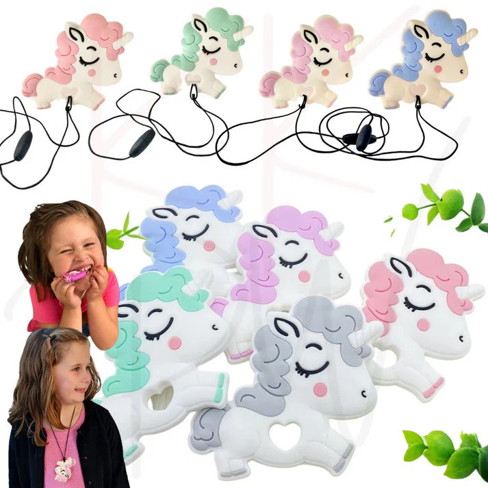 Unicorn Sensory Chew Necklace For Biting, Teething, Autism, ADHD & Fidgeting