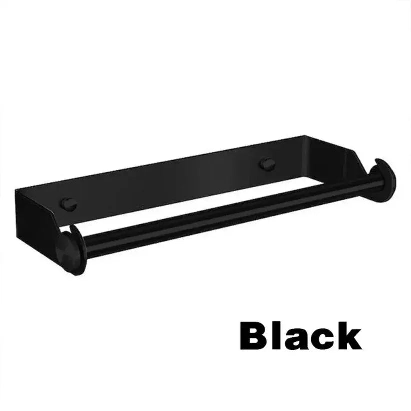Black metal shelf on a white background with 'Black' text below.

